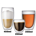 Haonai borosilicate glass coffee mug,double wall glass,heat resistant coffee cup.